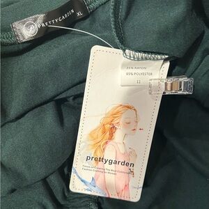 PrettyGarden Green Jumpsuit w/ Elastic waist and jogger leg. Forest Green